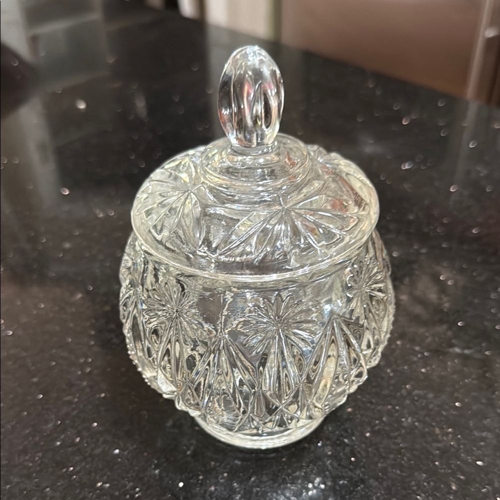 Avon Silver Storage Container with Ornate Design